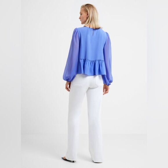 French Connection Crepe Light Georgette Peplum Top - Picture 4 of 8